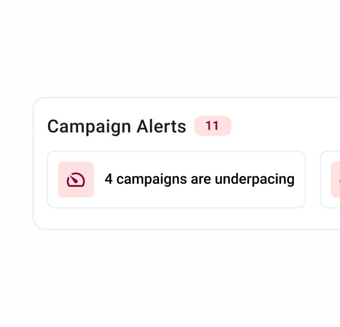 Alerts widget on the main dashboard page