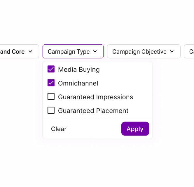 New filters panel
